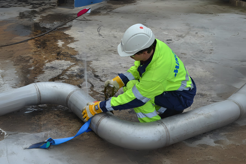 Emergency underground pipe repair using shotcrete technology for rapid, non-invasive pipe repair and long-lasting structural reinforcement.