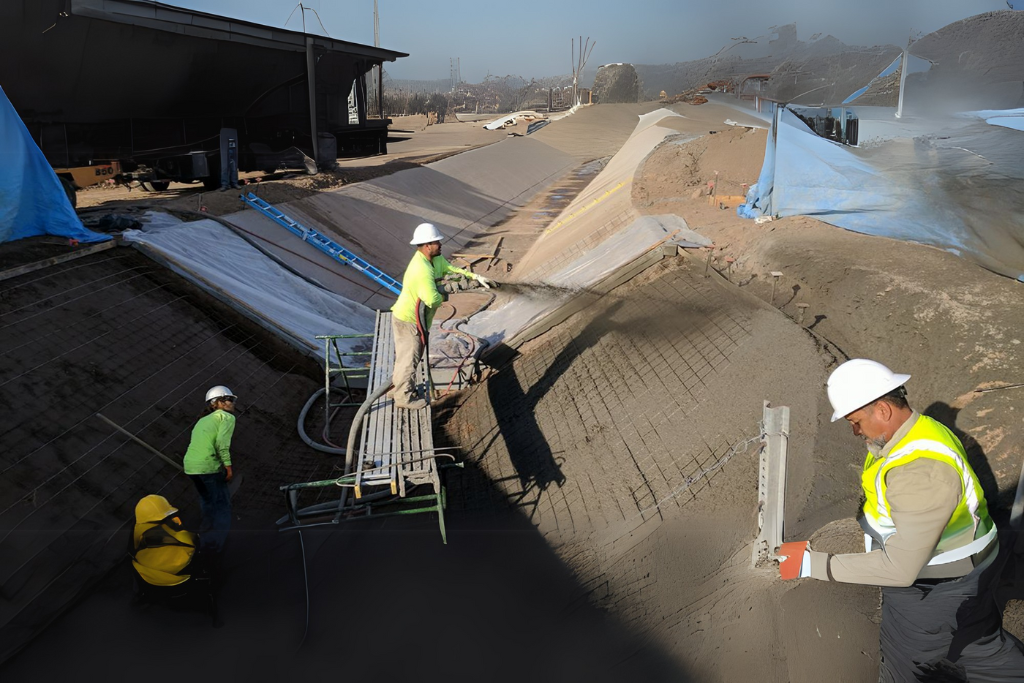 Comparing wet mix and dry mix shotcrete application techniques for underground infrastructure maintenance, ensuring superior strength and durability
